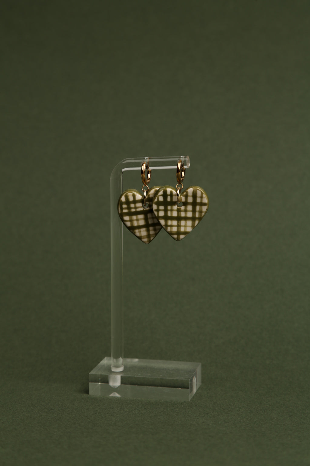 Gingham Heart Hoops