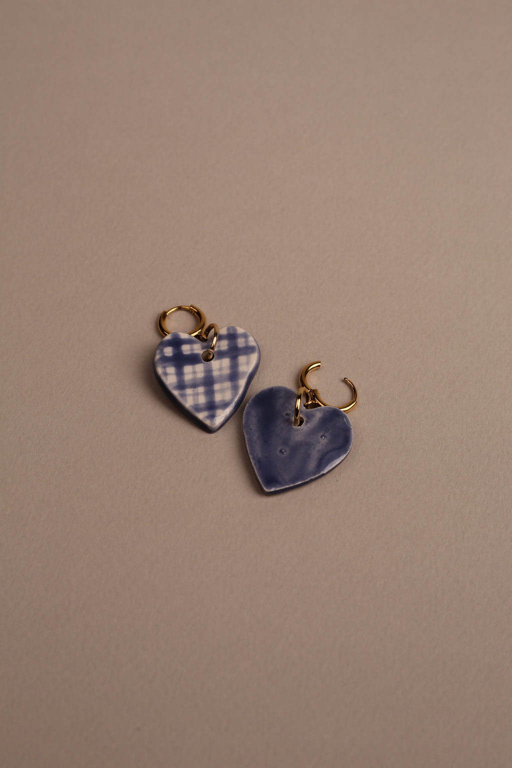 Gingham Heart Hoops