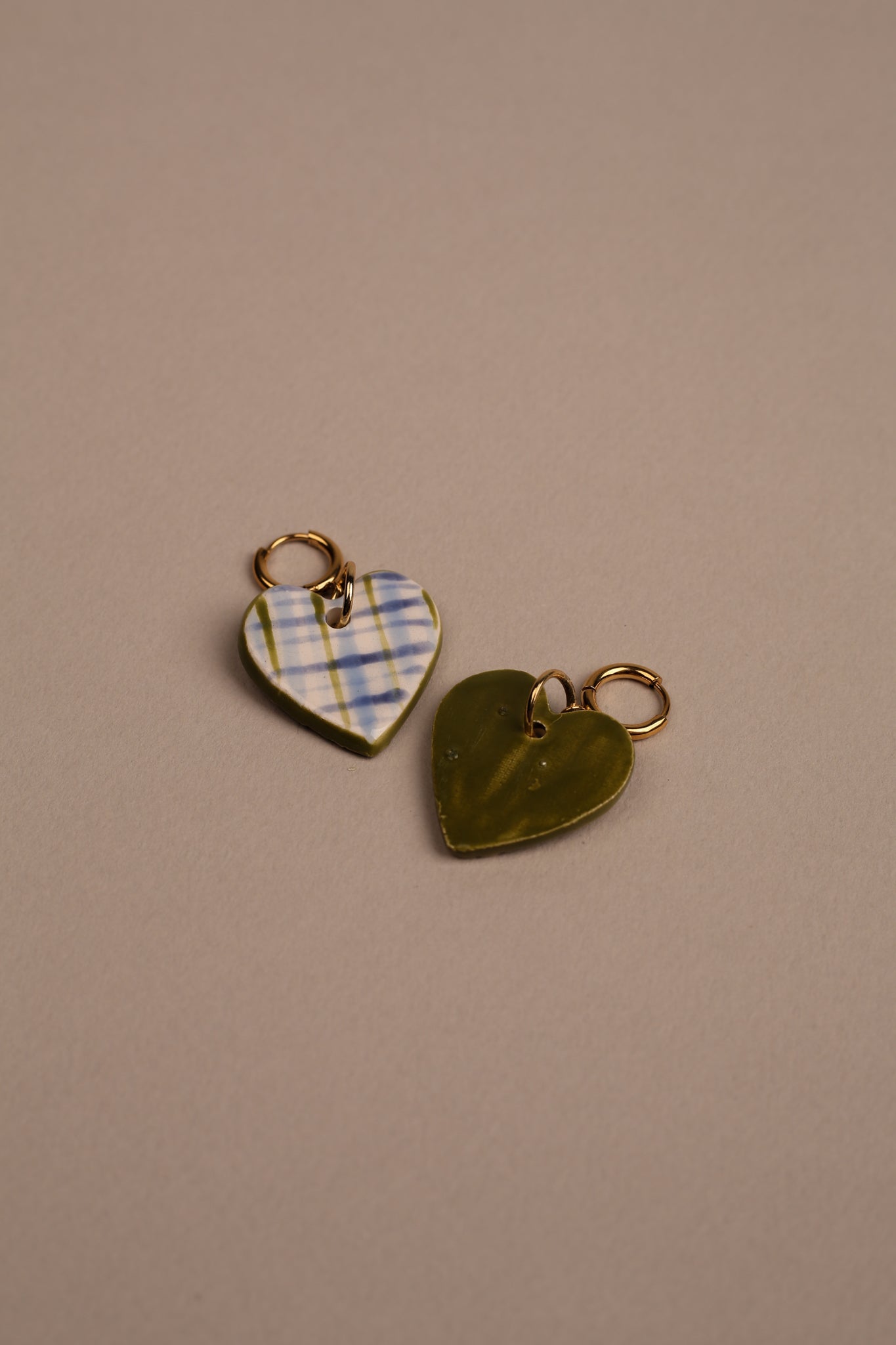 Gingham Heart Hoops