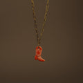 Cowboy Boot Necklace: Pink