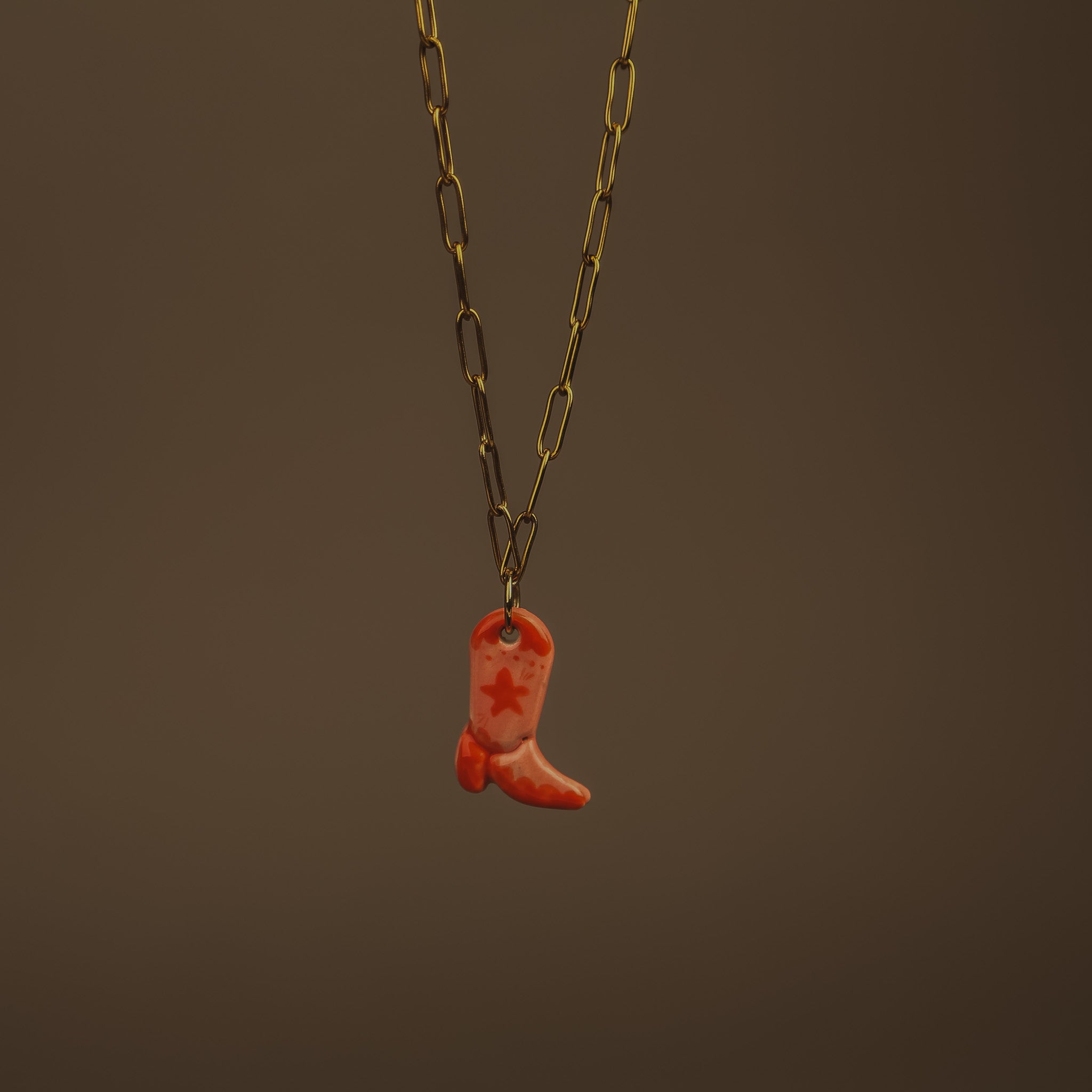 Cowboy Boot Necklace: Pink
