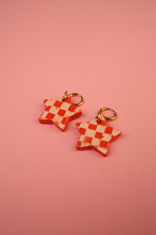 Checkered Star Hoops