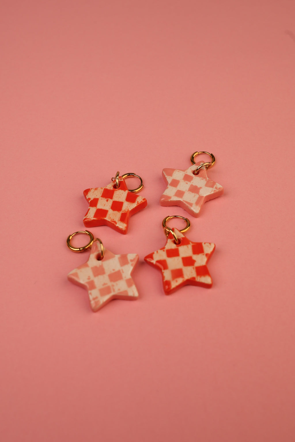 Checkered Star Hoops